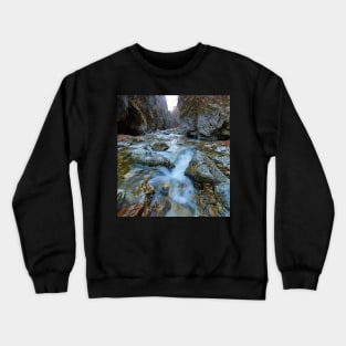 River in a canyon Crewneck Sweatshirt